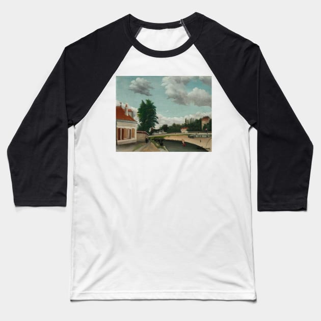 Outskirts of Paris by Henri Rousseau Baseball T-Shirt by Classic Art Stall